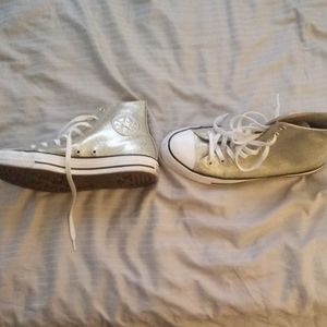Gold Shimmer High Top Converse